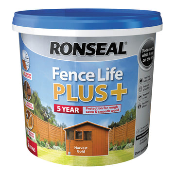 Ronseal Fence Life Plus Shed & Fence Paint - 5L Harvest Gold