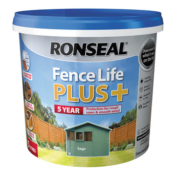 Ronseal Fence Life Plus Shed & Fence Paint - 5L Sage
