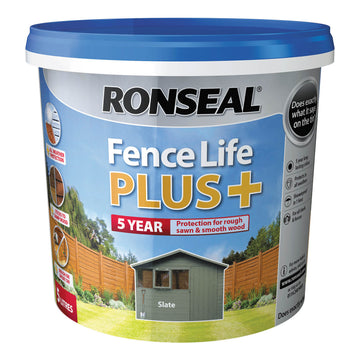 Ronseal Fence Life Plus Shed & Fence Paint - 5L Slate