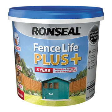 Ronseal Fence Life Plus Shed & Fence Paint - 5L Teal