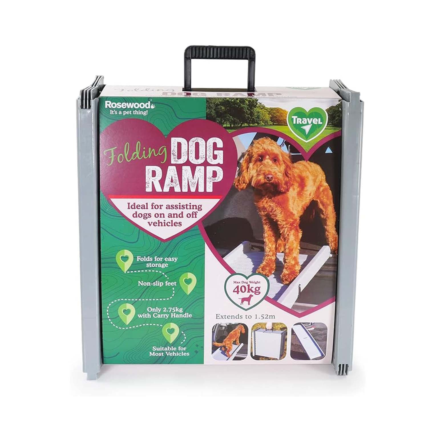 Plastic Non Slip Dog Travel Ramp With Handle