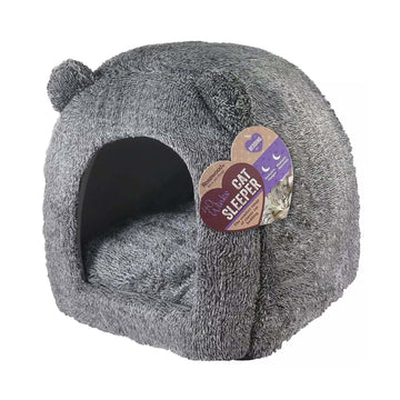 Grey Teddy Bear Design Cat Cave Bedding