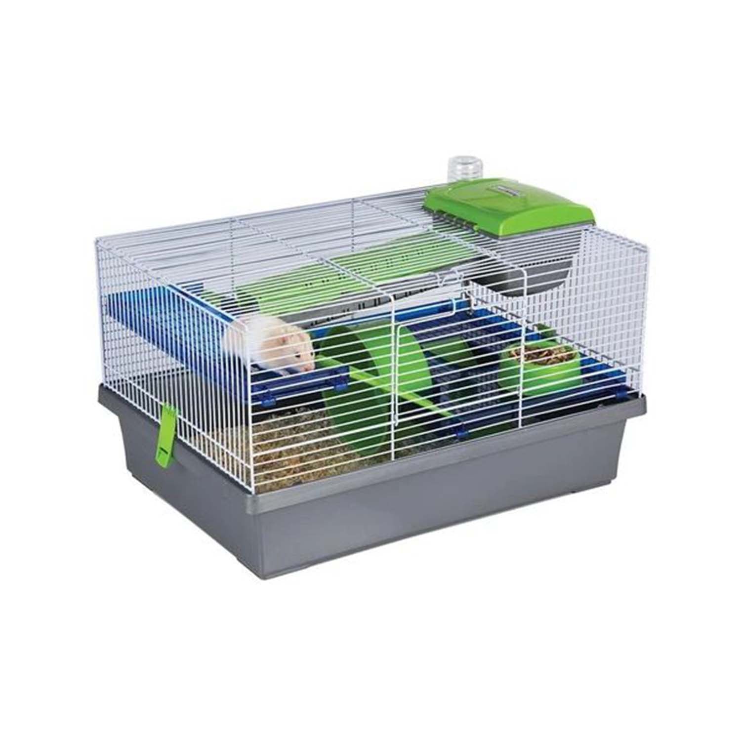 Silver Plastic Hamster Cage With Accessories