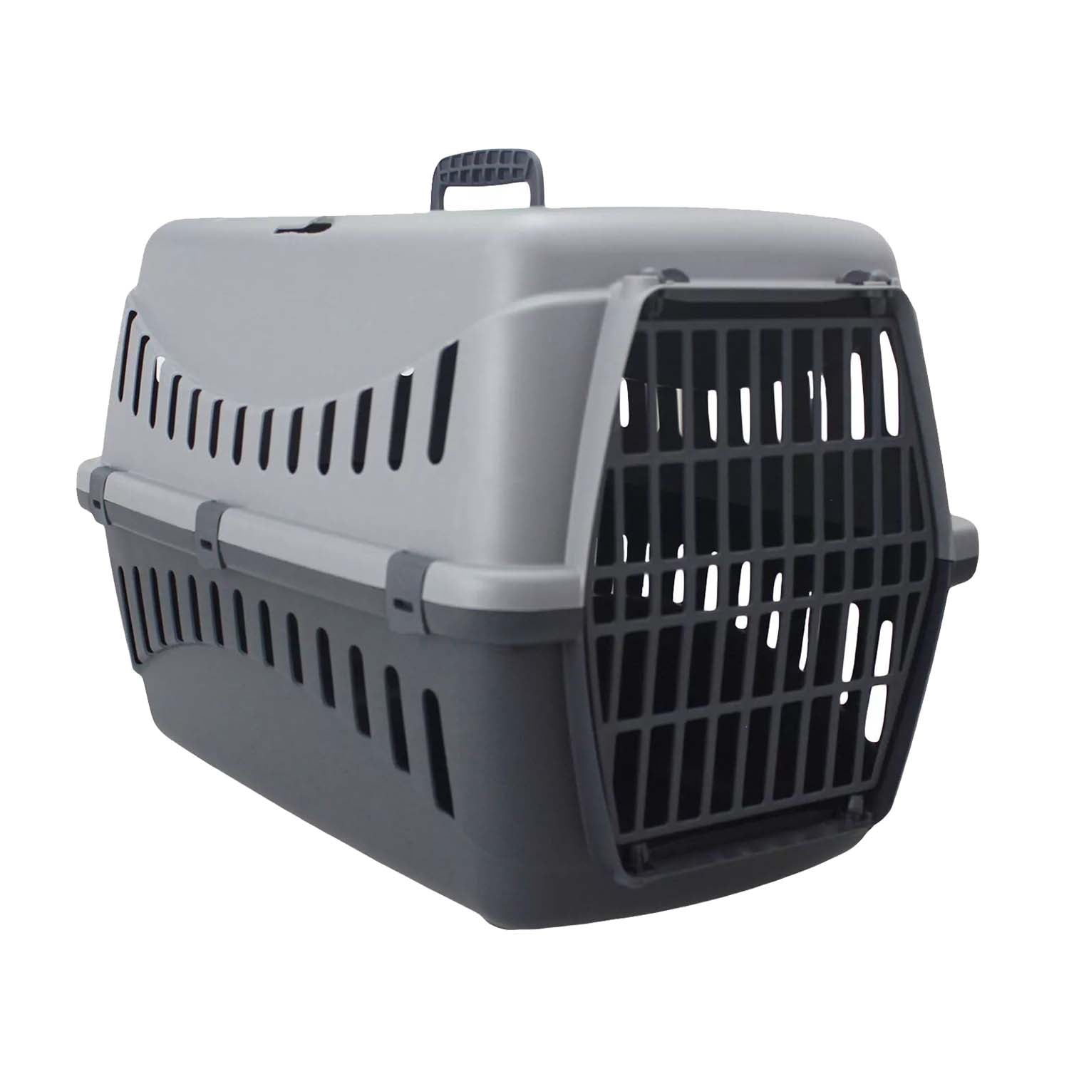 Medium Light Grey Hard Sided Pet Travel Carrier