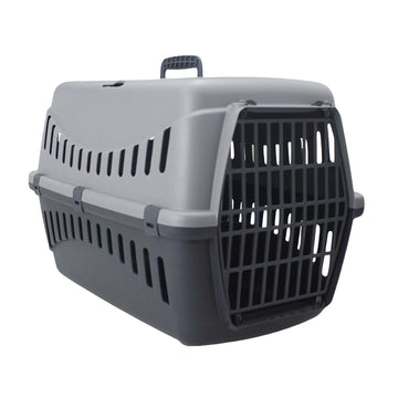 Medium Light Grey Hard Sided Pet Travel Carrier