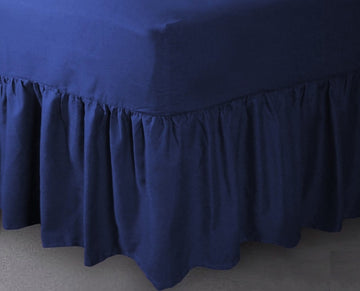 24" Deep Royale Blue Luxury Non-Iron Percale Cotton Valance Sheet - King