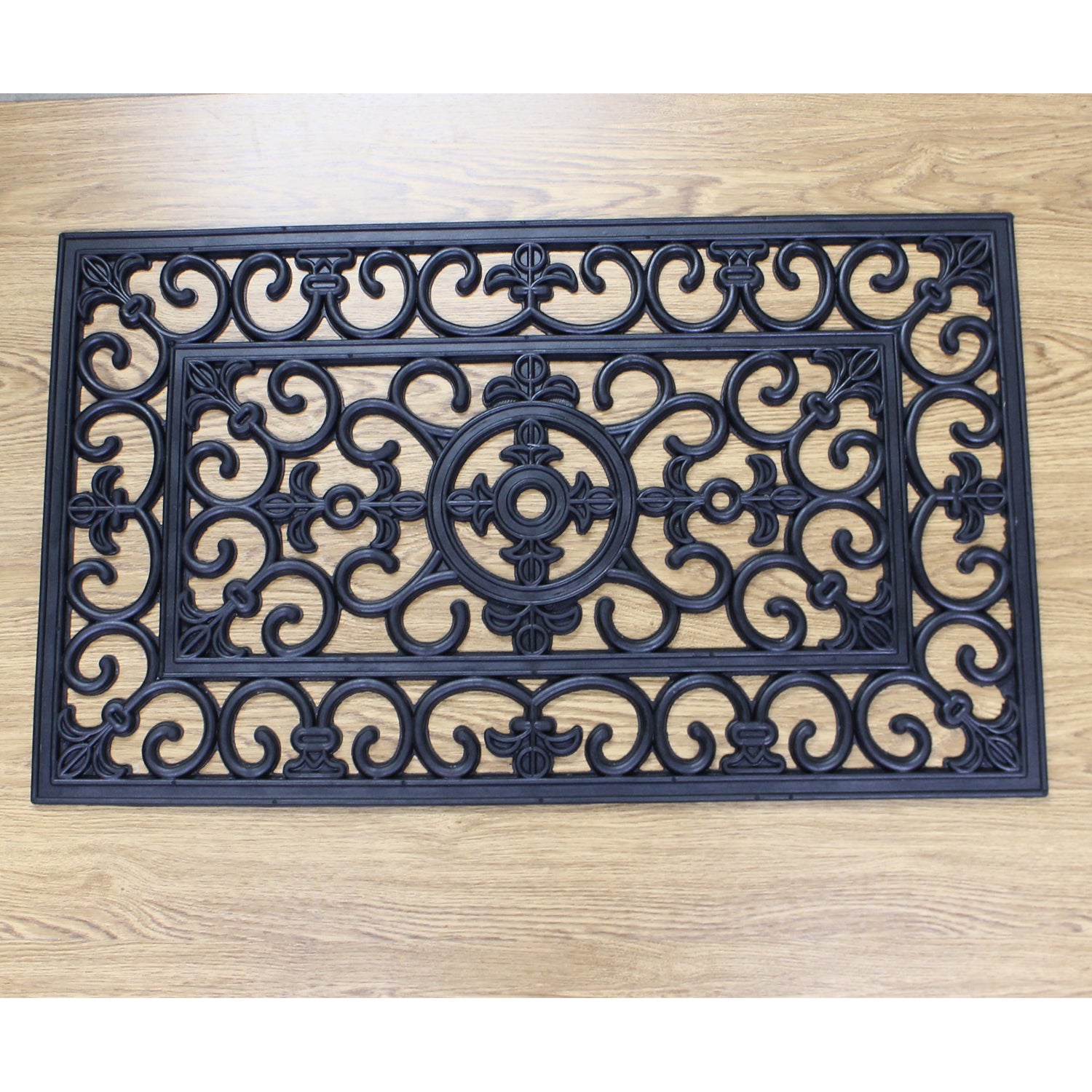 75x45cm Fleur De Lis Design Classic Rubber Door Mat