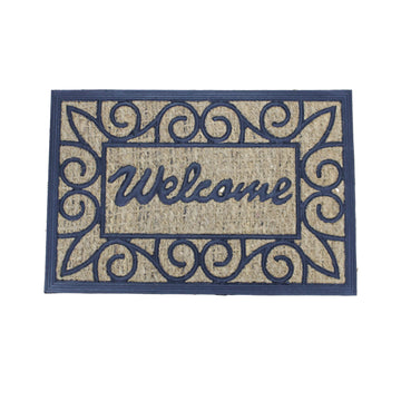 60x40cm Coir Door Mat Welcome Panama Rubber