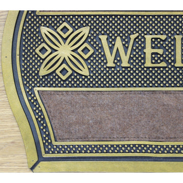 75x45cm Gold Cutaway Design Classic Rubber Door Mat