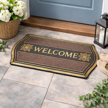 75x45cm Gold Cutaway Design Classic Rubber Door Mat
