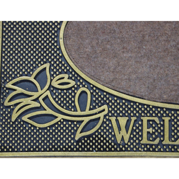 75x45cm Gold Welcome Design Classic Rubber Door Mat