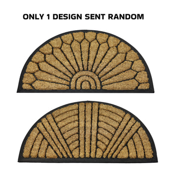 70x41cm Coir & Rubber Scraper Half Moon Non-Slip Doormat