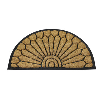 70x41cm Coir & Rubber Scraper Half Moon Non-Slip Doormat