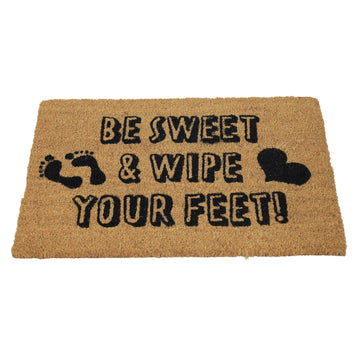 60x40cm PVC Coir Be Sweet Wipe Feet Design Door Mat
