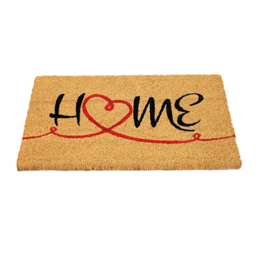 60x40cm PVC Coir Home Heart Design Door Mat