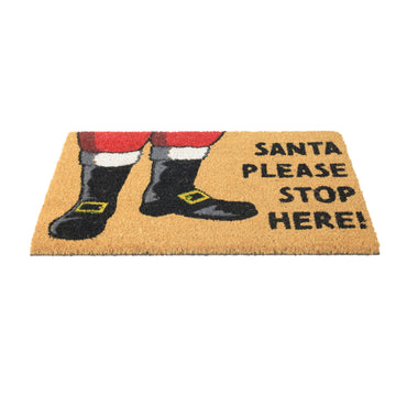 40x60cm Santa Stop Here Christmas Coir Doormat