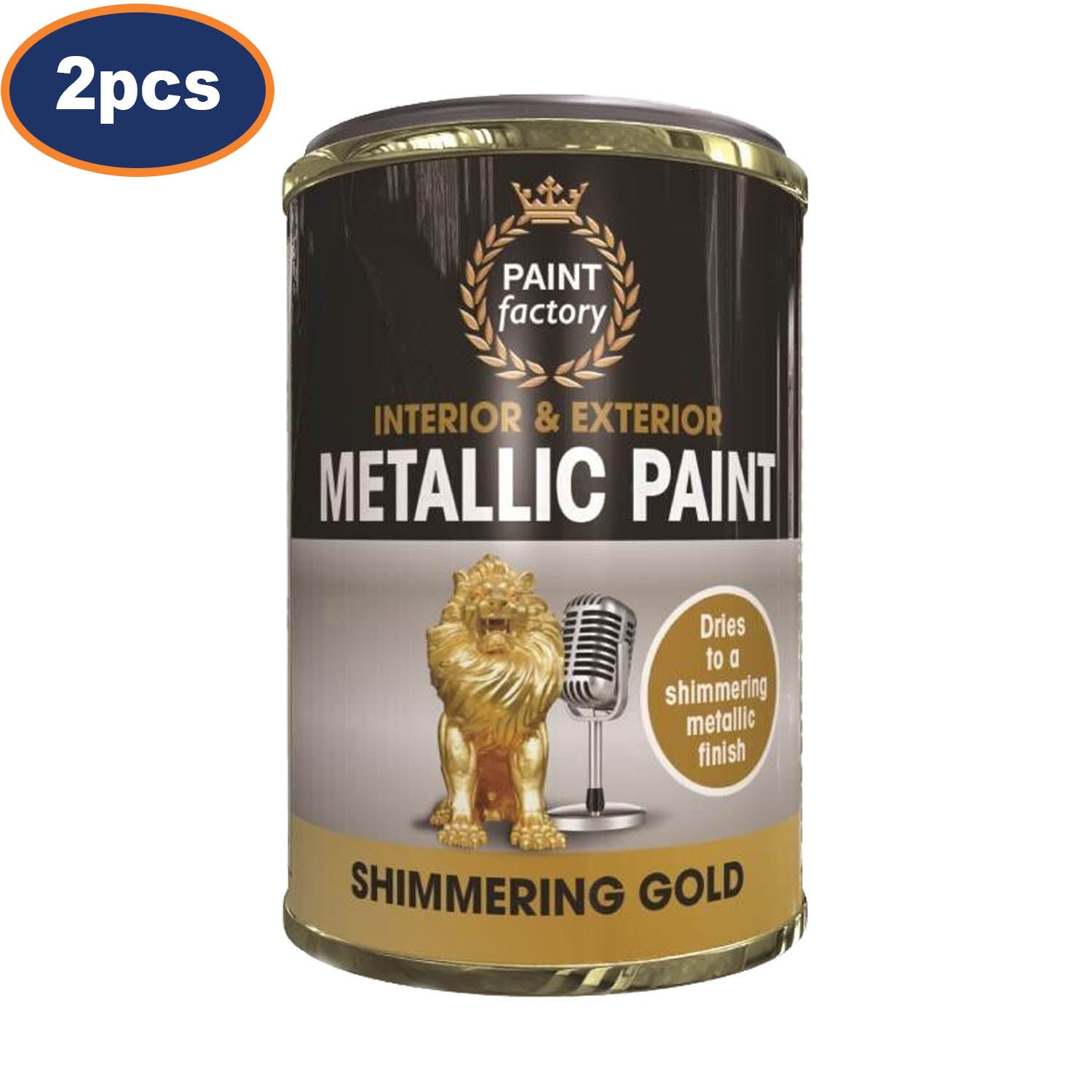 2Pcs 300ml Colour It Metallic Gold Finish Quick Drying Paint