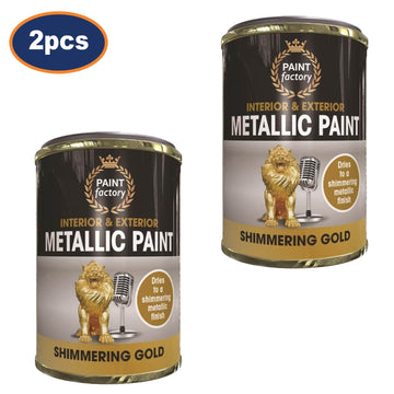 2Pcs 300ml Colour It Metallic Gold Finish Quick Drying Paint