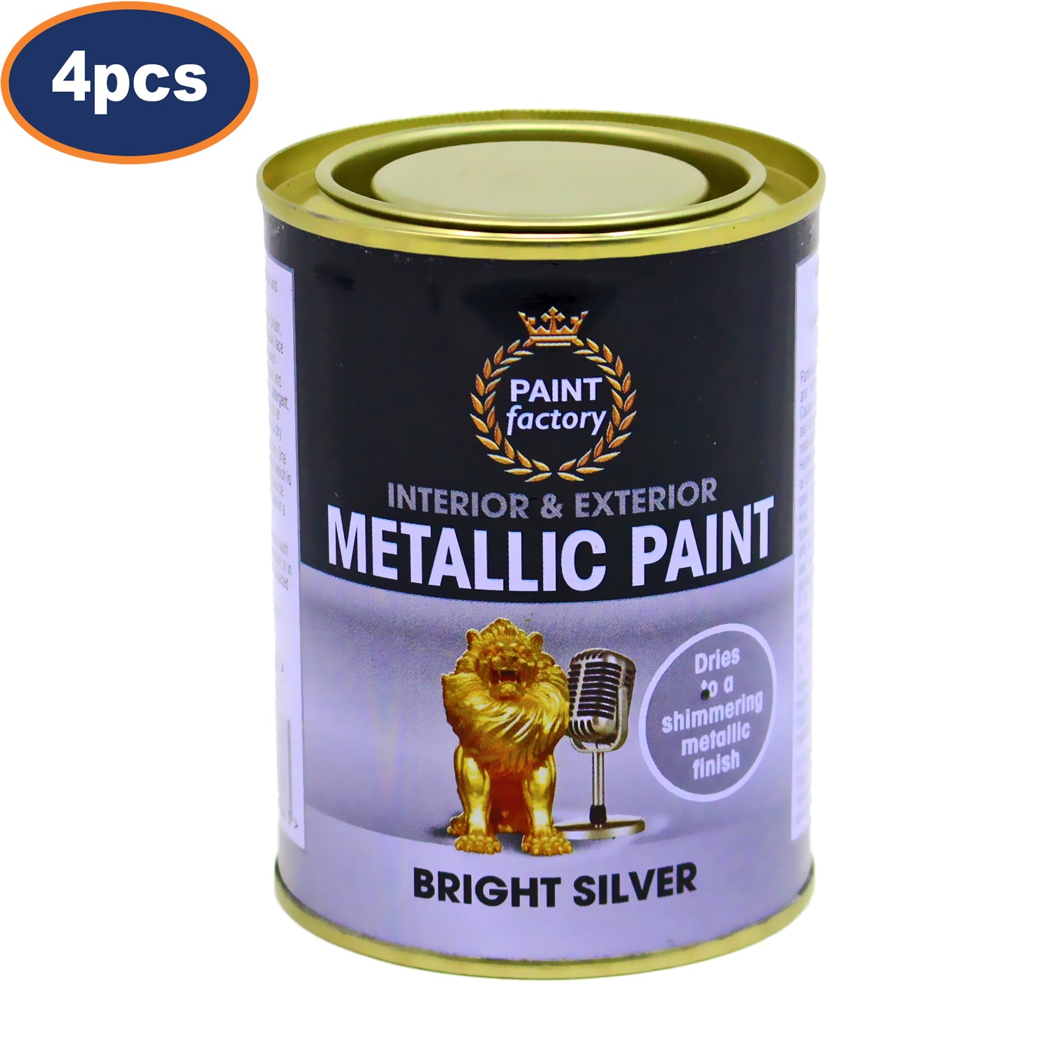 4PCS Colour It 300ml Metallic Silver Paint