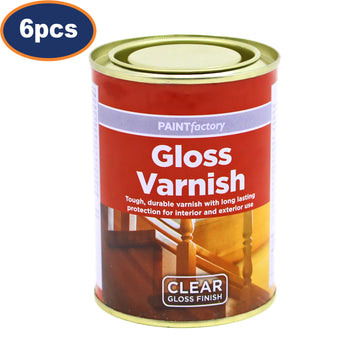 6PCS Paint Factory 300ml Varnish Clear Gloss Finish Interior/Exterior Protection