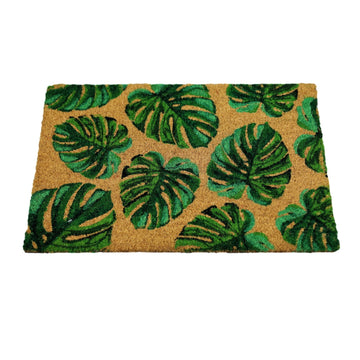 60x40cm Tropical Leaves Non-Slip Coir Door Mat