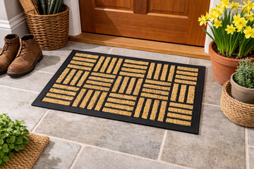 60x40cm Panama Crosshatch Non-Slip Coir Door Mat
