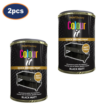 2Pcs 300ml Wood & Metal Matte Black Quick Drying Paint