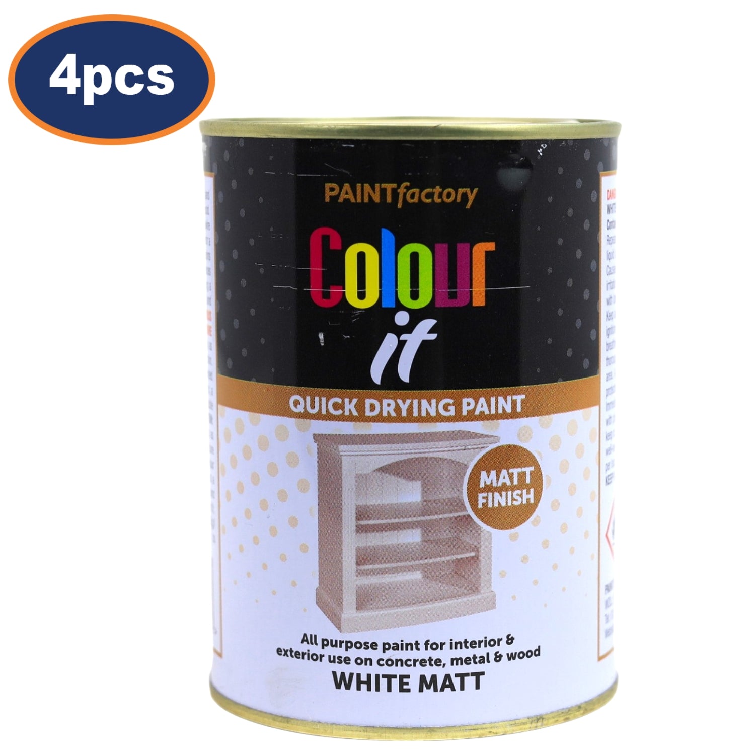 4Pcs Paint Factory 300ml Matt White Paint