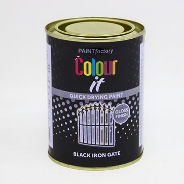 4PCS Colour It 300ml Iron Gate Black Gloss Metal Steel Railings Quick Dry Paint