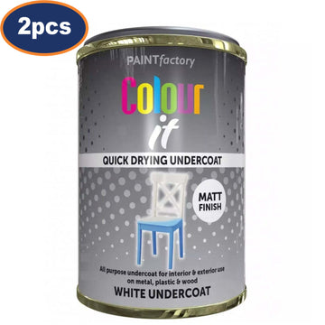 2Pcs 300ml Matte White Quick Drying Hard-Wearing Undercoat Paint