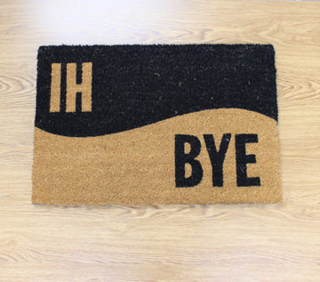 60x40cm Coir Door Mat Hi Bye Text