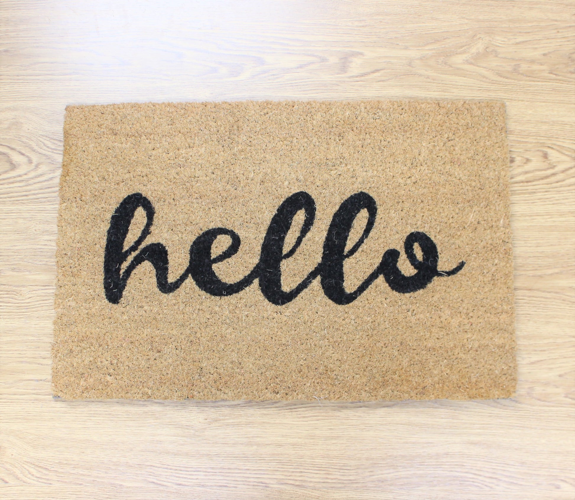 60x40cm Coir Door Mat Hello Cursive Text