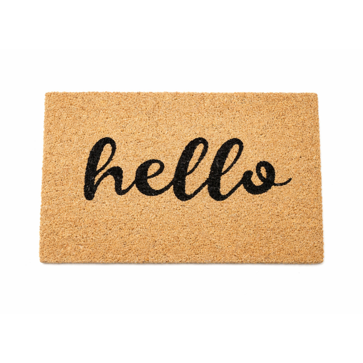 60x40cm Coir Door Mat Hello Cursive Text