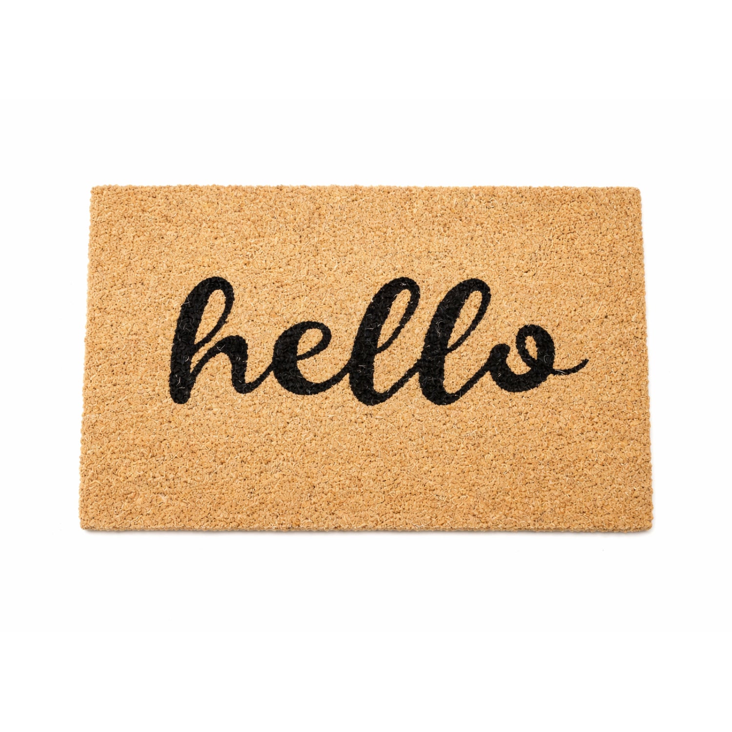 60x40cm Coir Door Mat Hello Cursive Text