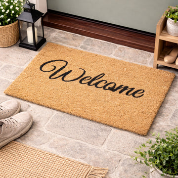 60x40cm Coir Door Mat Welcome Text Design