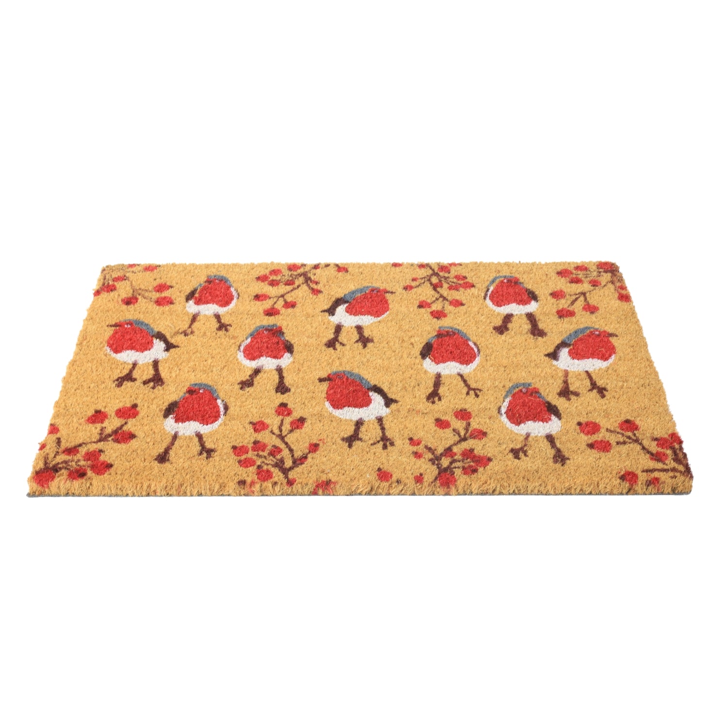 60x40cm Christmas Robins Coir Doormat