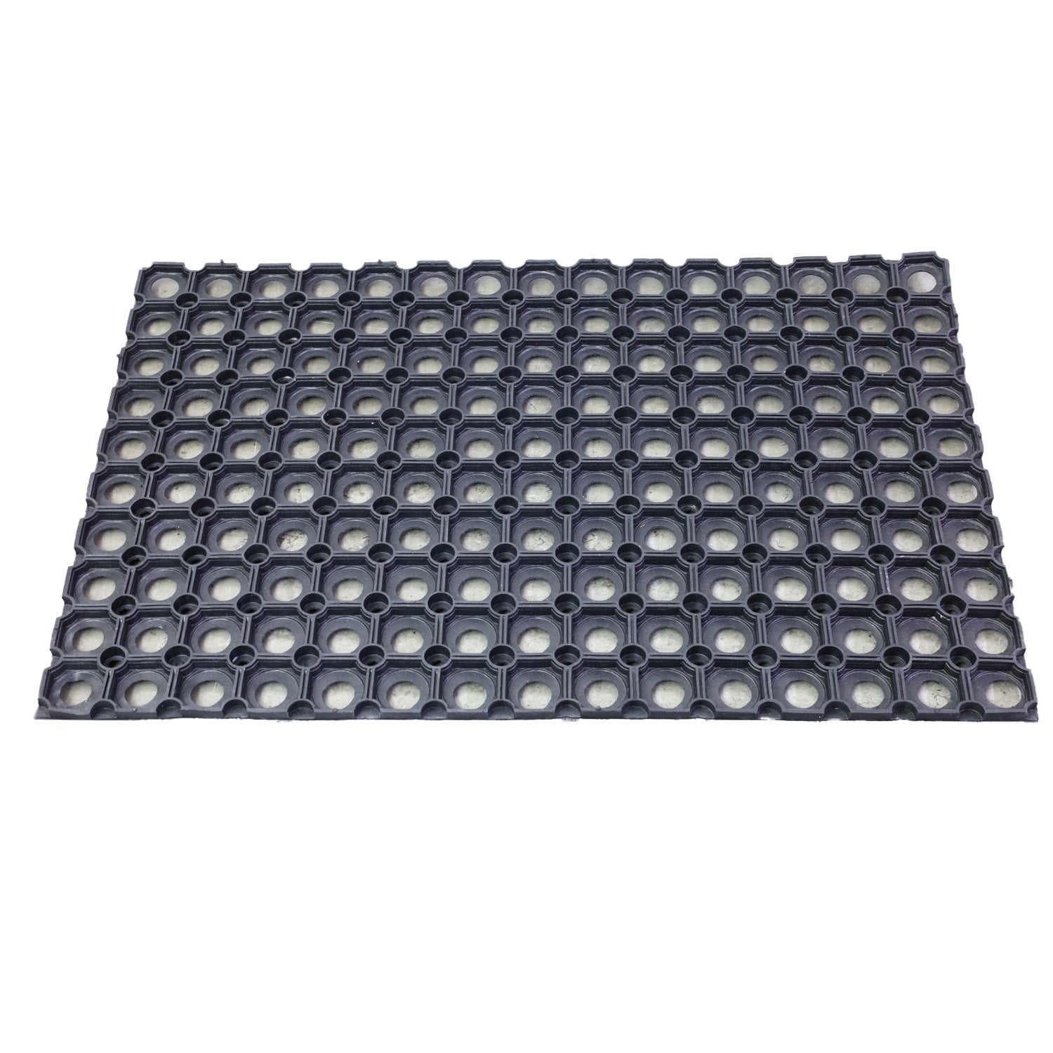 60x40cm Heavy Duty Rubber Hollow Door Mat - Grey