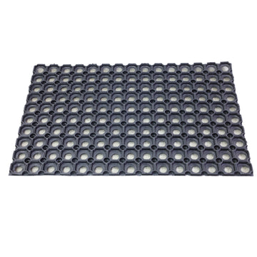 60x40cm Heavy Duty Rubber Hollow Door Mat - Grey