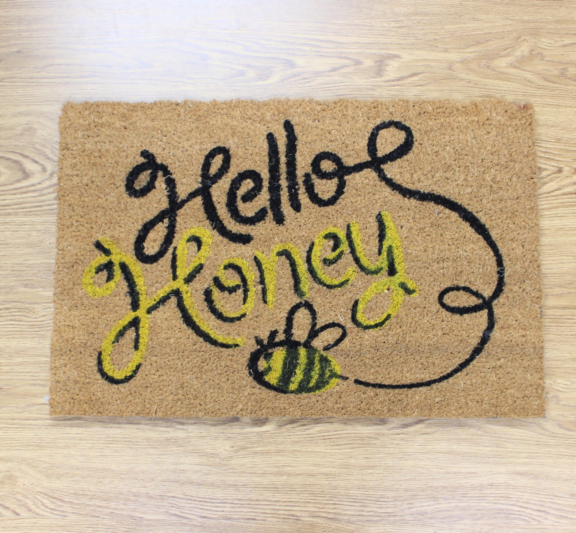 60x40cm Coir Door Mat Hello Honey