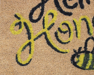 60x40cm Coir Door Mat Hello Honey