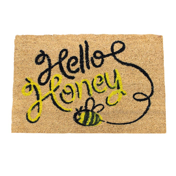 60x40cm Coir Door Mat Hello Honey
