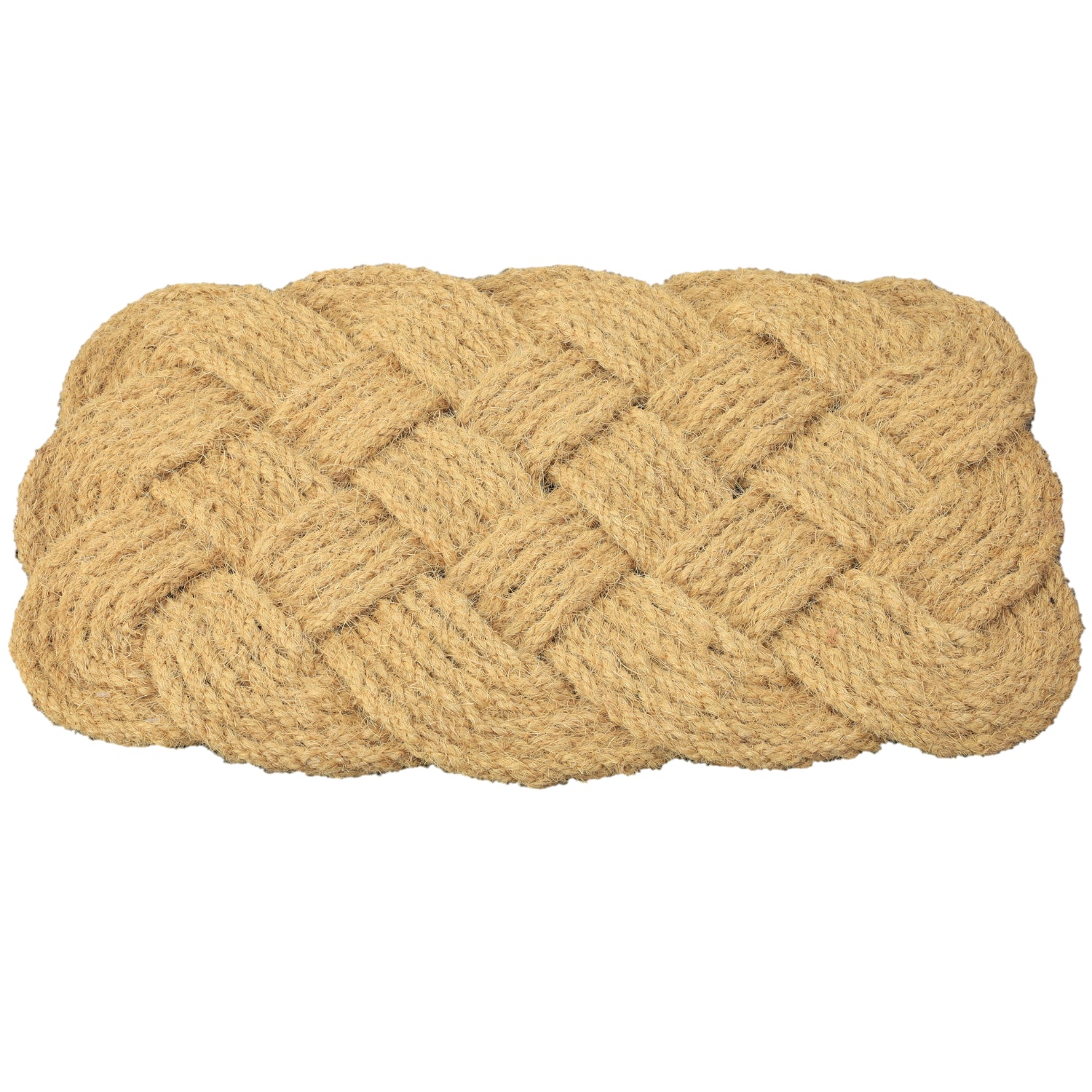 75cm Natural Coir Knotted Rope Handmade Door Mat