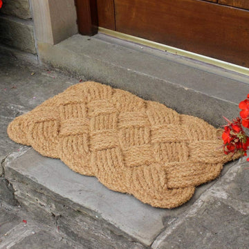 75cm Natural Coir Knotted Rope Handmade Door Mat