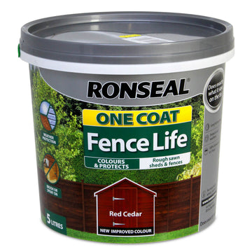 Ronseal One Coat Fence Life Paint - 5L Red Cedar