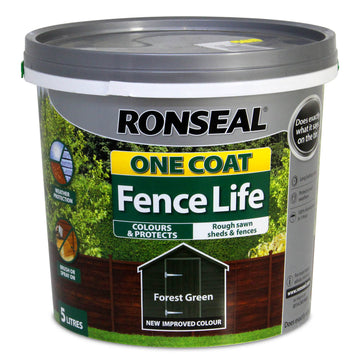 Ronseal One Coat Fence Life - 5L Forest Green