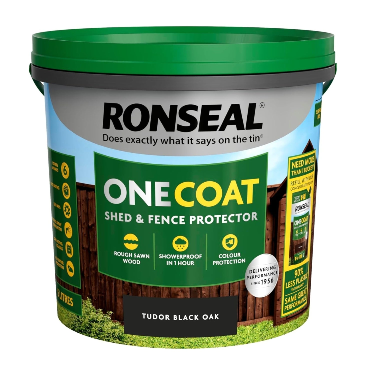 Ronseal One Coat Fence Life Paint - 5L Tudor Black Oak