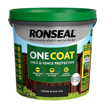 Ronseal One Coat Fence Life Paint - 5L Tudor Black Oak