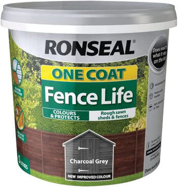 Ronseal One Coat Fence Life Paint - 5L Charcoal Grey