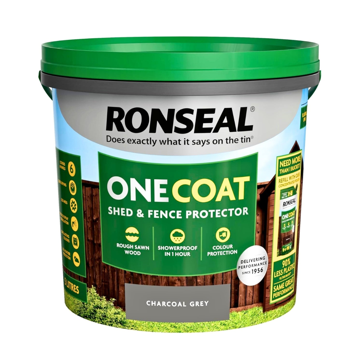 Ronseal One Coat Fence Life Paint - 5L Charcoal Grey