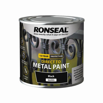 Direct to Metal Gloss Showerproof Paint - 250ml Black